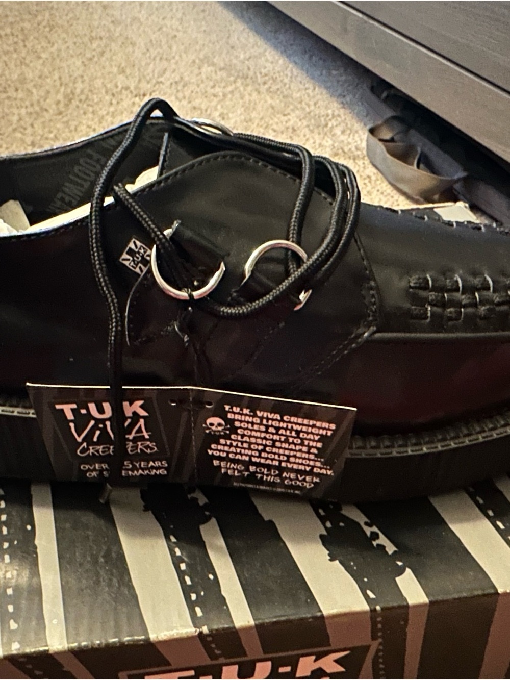 T.U.K Black Viva Creepers Platform Lace-Up Loafers